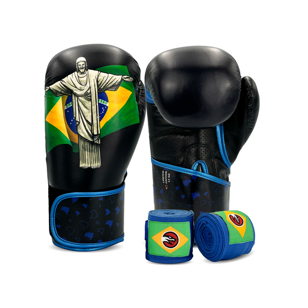 KIT BOXE E MUAY THAI LUVA + BANDAGEM NAJA PAÍSES