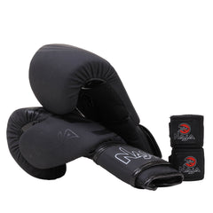 KIT BOXE E MUAY THAI LUVA + BANDAGEM + BUCAL BLACK LINE - NAJA