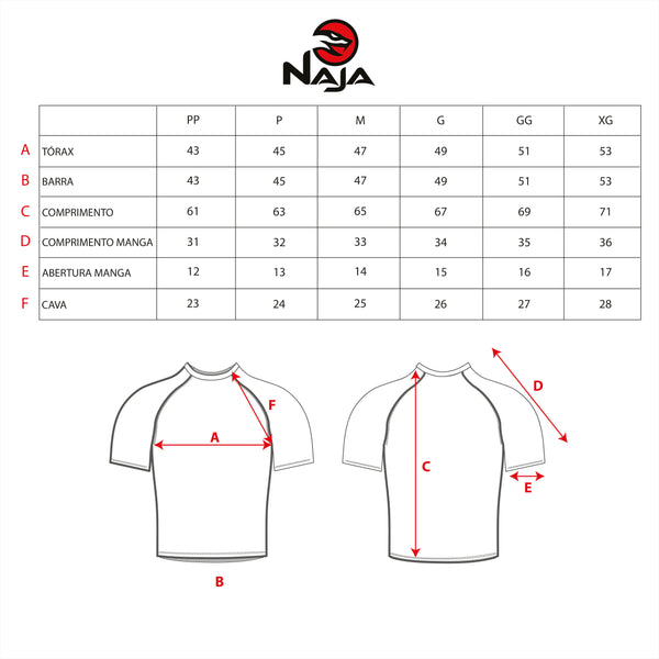 RASH GUARD MANGA CURTA MASCULINO BLACK - NAJA