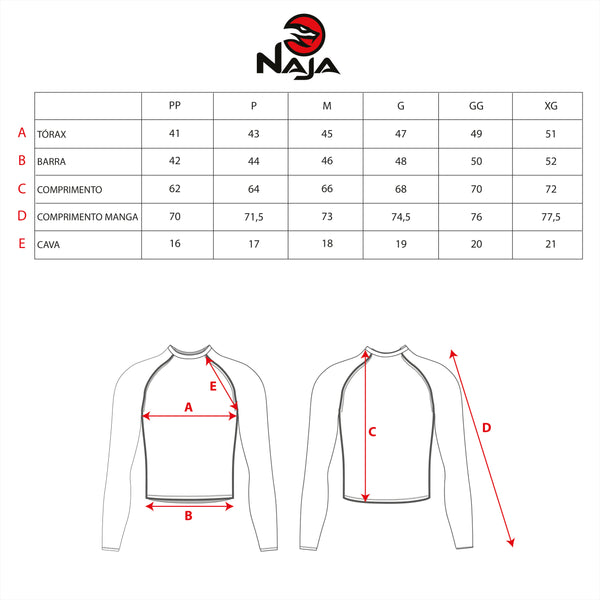 RASH GUARD BLACK MANGA LONGA - NAJA