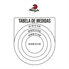 KIT BOXE E MUAY THAI LUVA + BANDAGEM + BUCAL BLACK LINE - NAJA