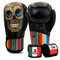 KIT BOXE E MUAY THAI LUVA + BANDAGEM NAJA PAÍSES