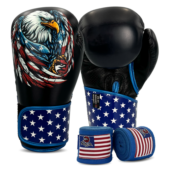 KIT BOXE E MUAY THAI LUVA + BANDAGEM NAJA PAÍSES